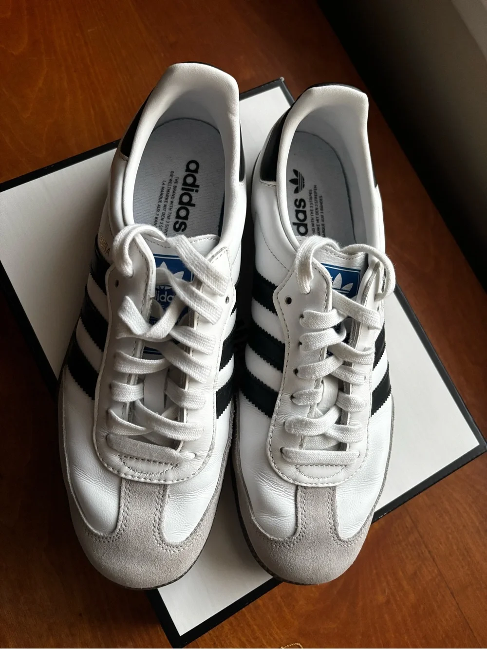 Adidas Samba Sneakers — White, Black, Men’s Size 8
